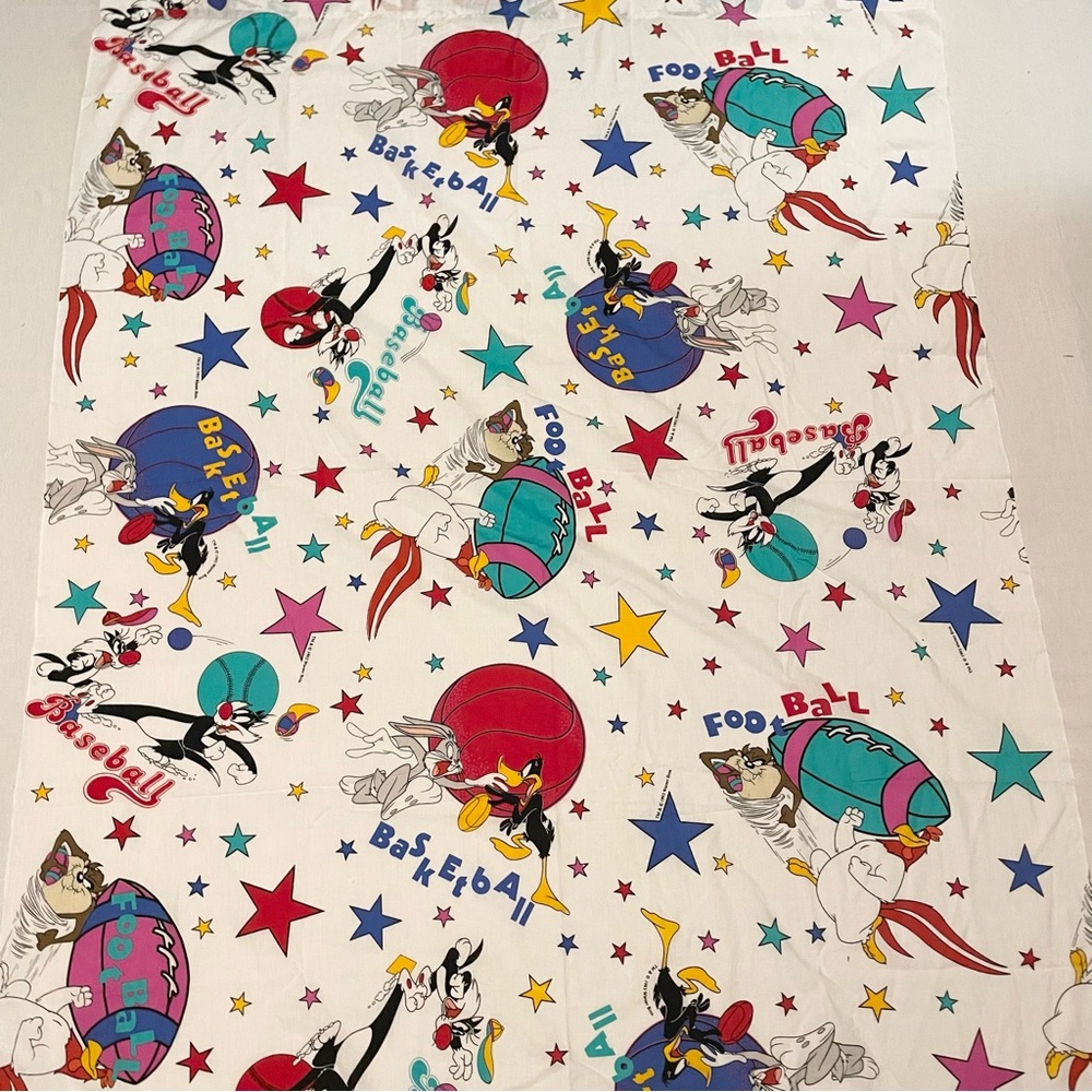 Vintage 1993 Looney Tunes Gerber Baby Flat Crib Sheet Warner Bros